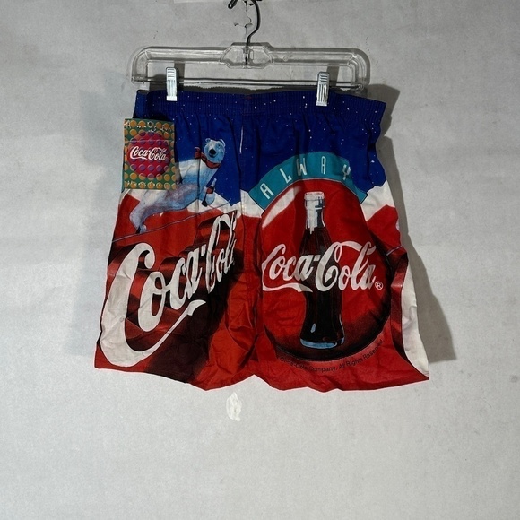 NWT Vintage Coca Cola Polar Bear Boxer Trunks Shorts - Picture 8 of 10
